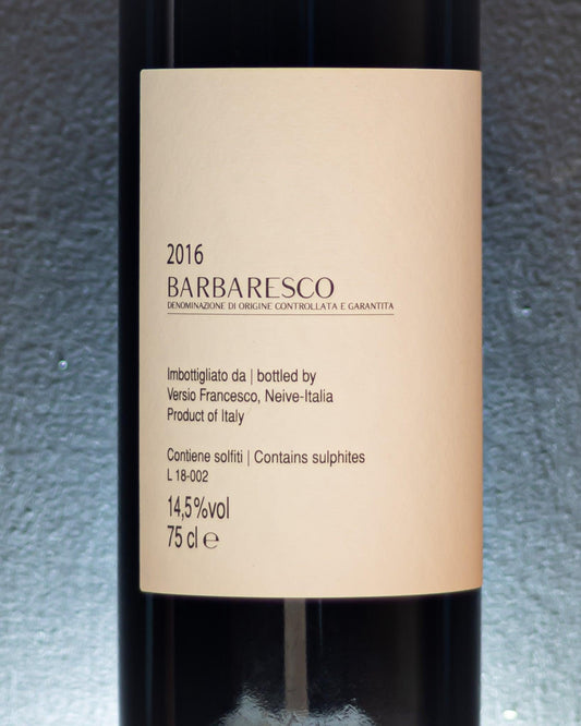 francesco versio barbaresco piemonte italia vino rosso nebbiolo retro etichetta