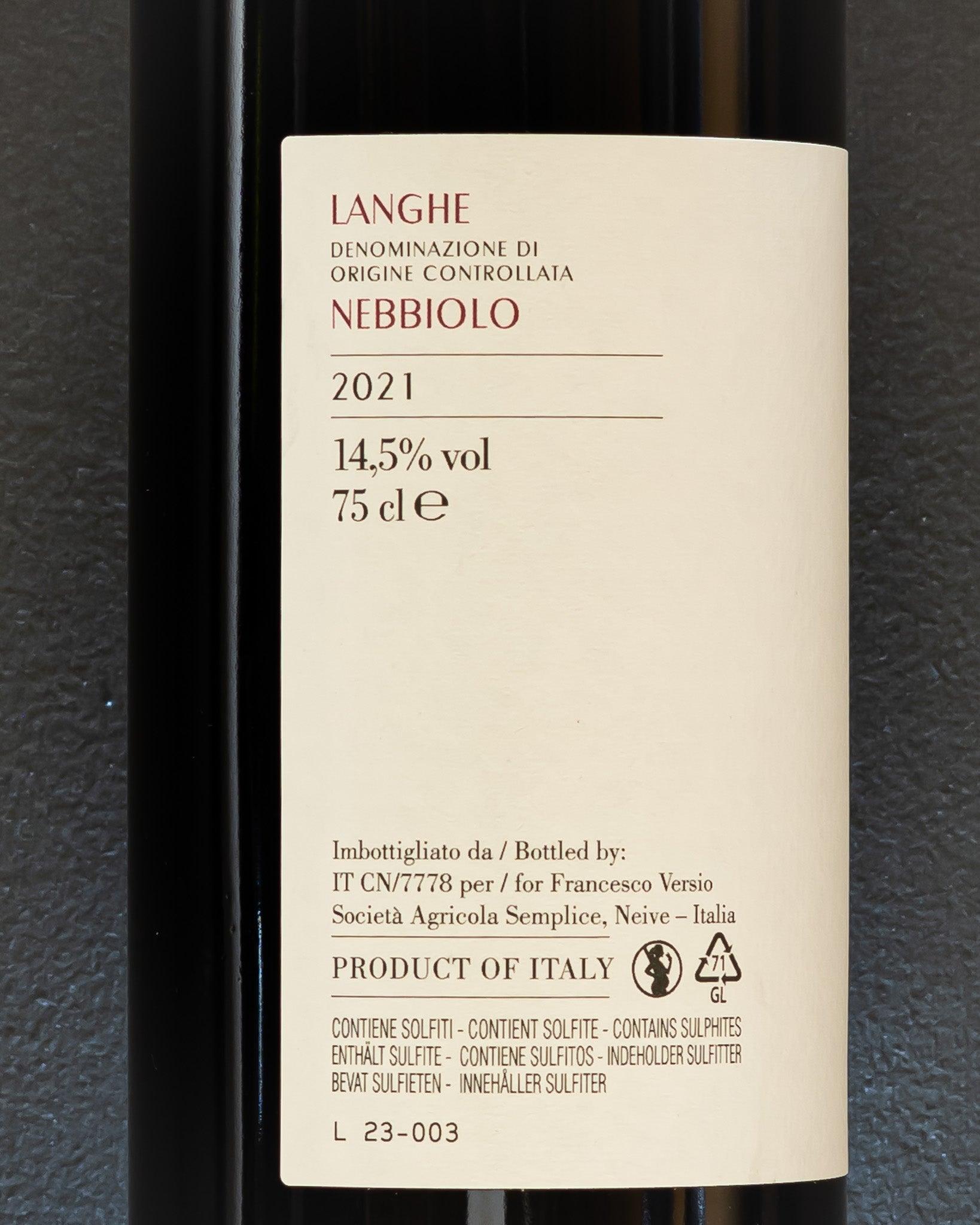 francesco versio nebbiolo langhe piemonte italia vino rosso retro etichetta