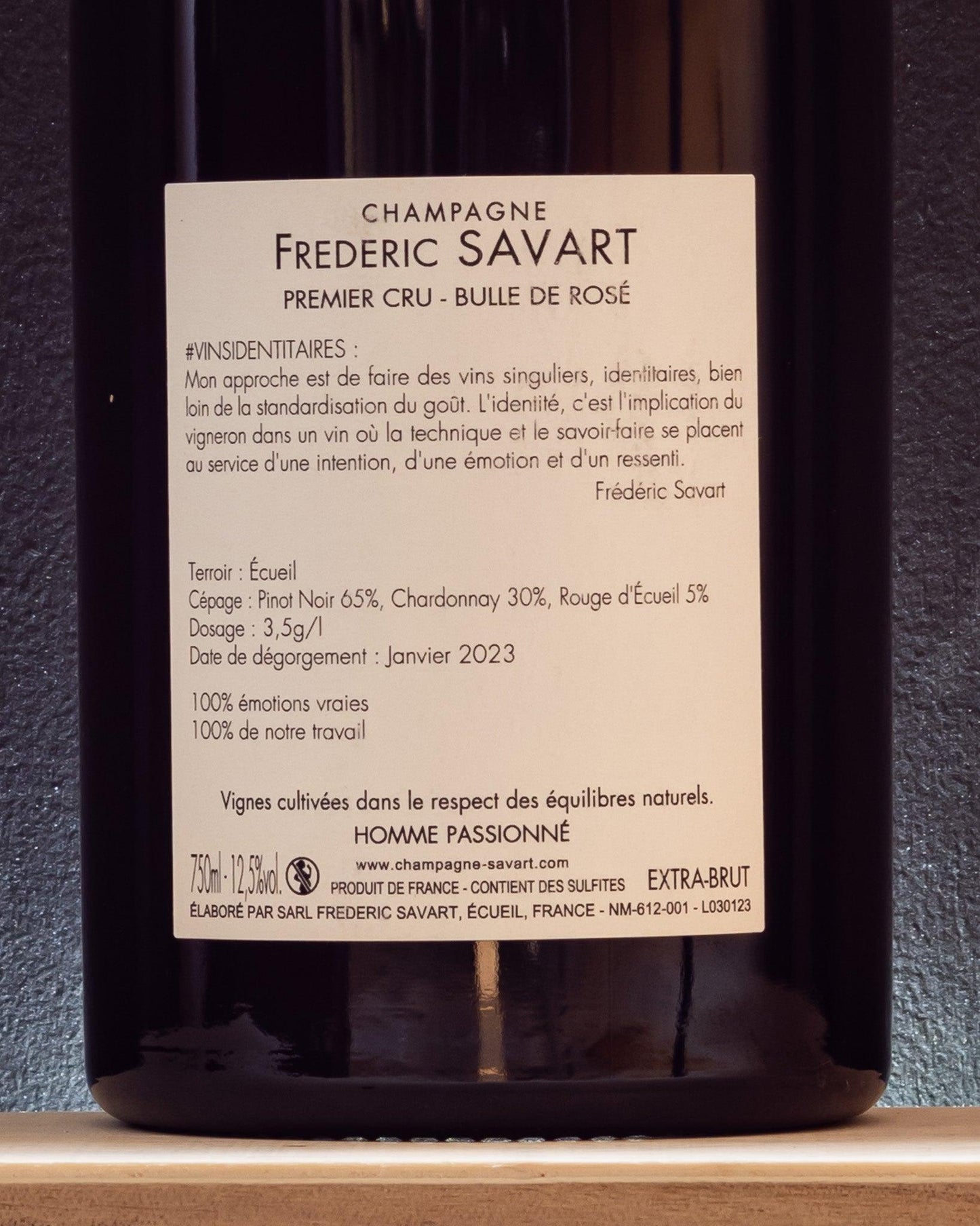frederic savart bulle rose premier cru extra brut vielles vignes extra brut pinot nero chardonnay rouge d'ecueil francia retro etichetta