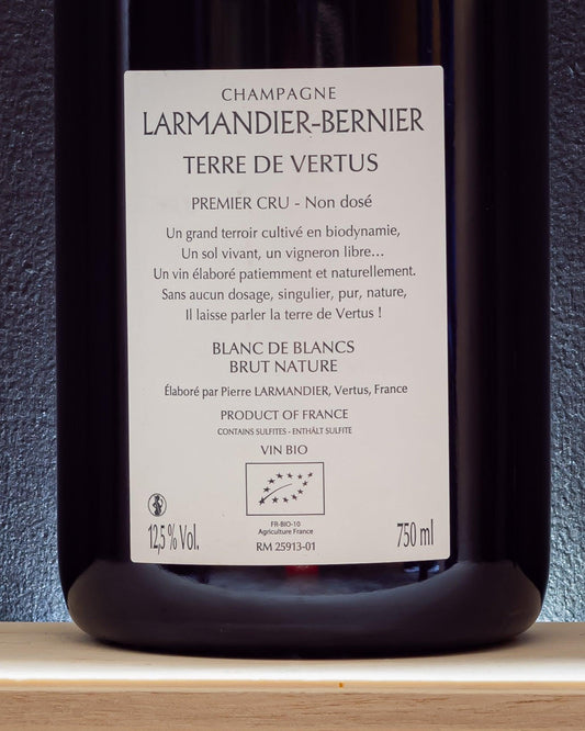 larmandier bernier chardonnay terre de vertus premier cru brut nature retro etichetta