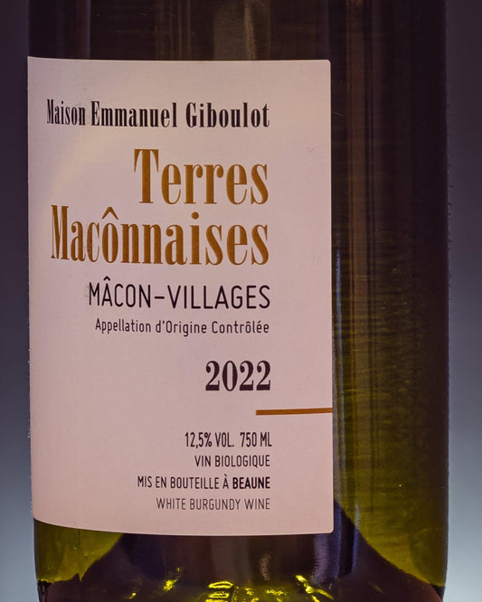 maison emmanuel giboulot macon villages terres maconnaises chardonnay borgogna 2022 retro etichetta