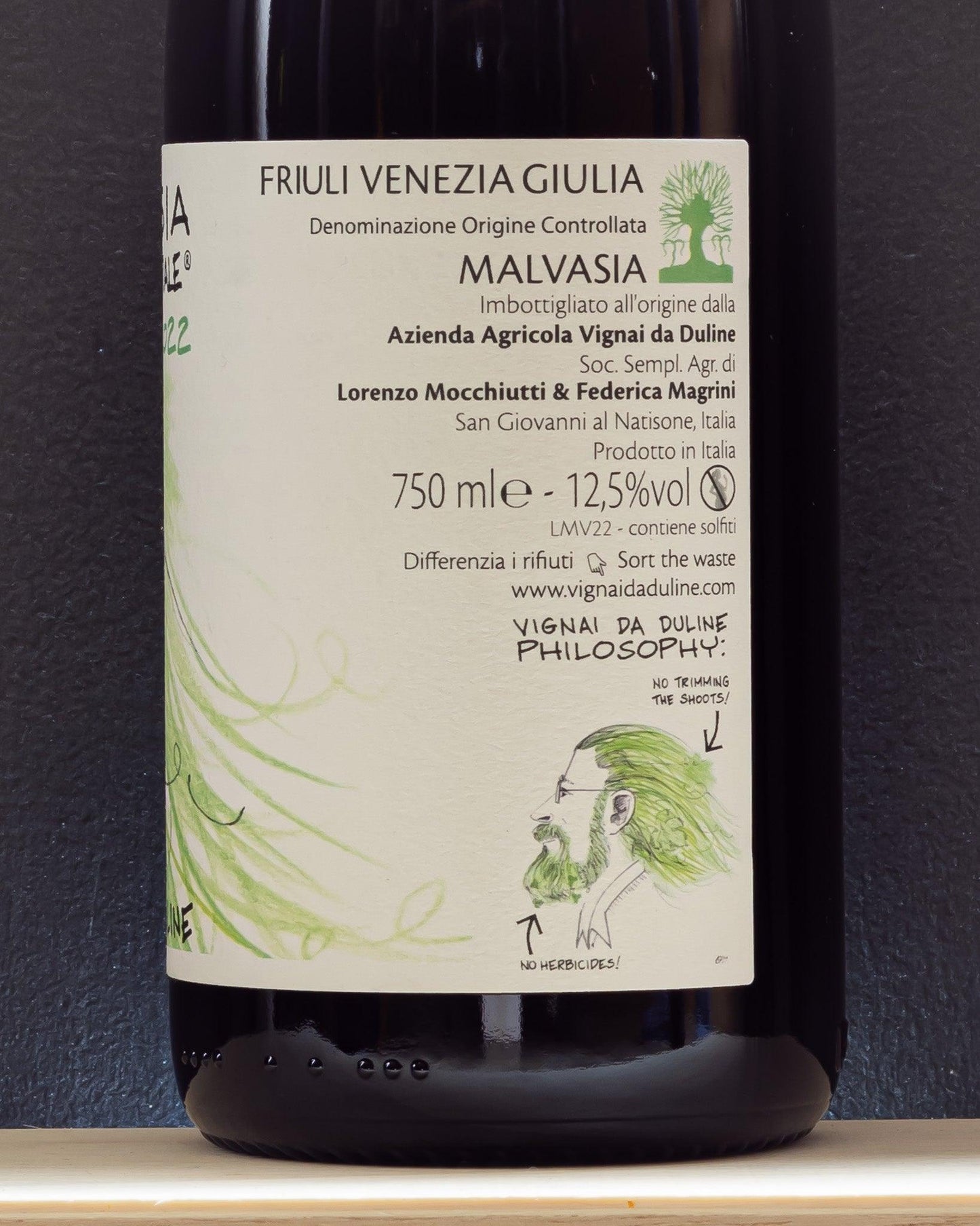 malvasia chioma integrale vignai duline friuli venezia giulia italia retro etichetta
