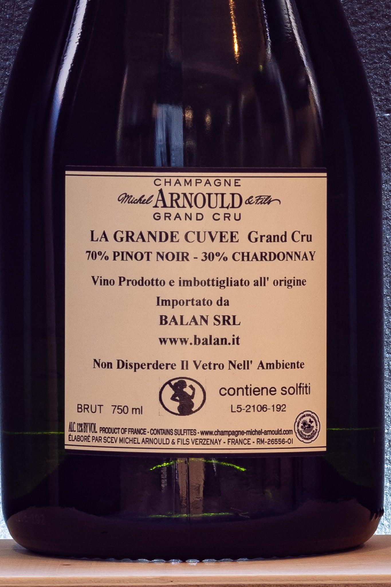 michel arnould e fils la grande cuvee champagne grand cru brut pinot nero chardonnay  retro etichetta
