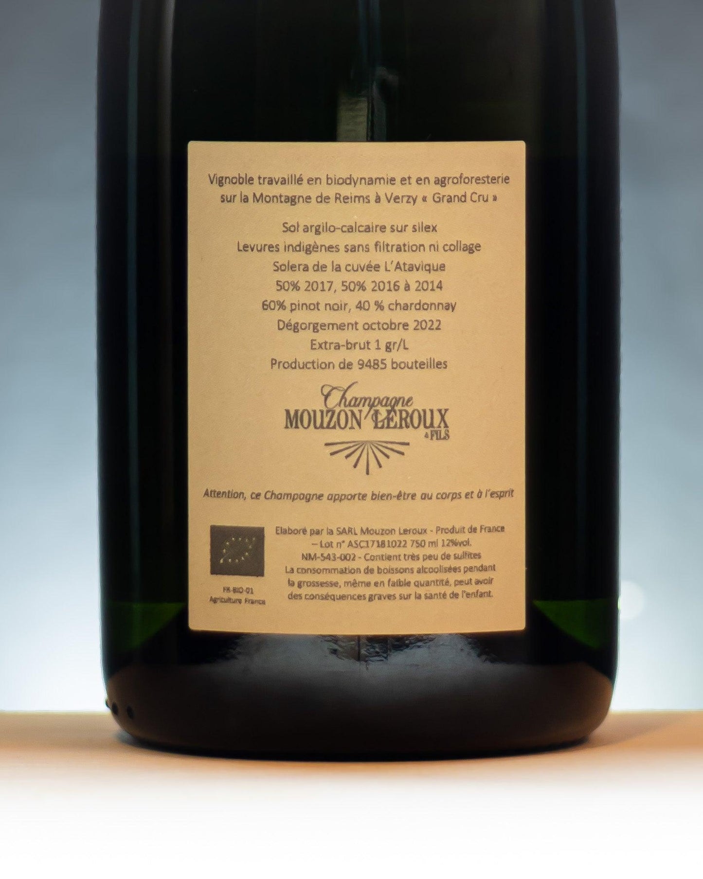 mouzon leroux l'ascendant champagne verzi grand cru pino nero chardonnay extra brut solera retro etichetta