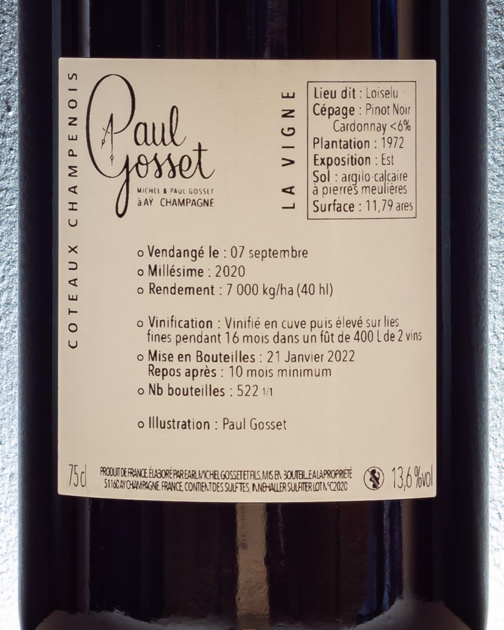 paul gosset coteaux champenois loiselu rouge pinot nero chardonnay retro etichetta