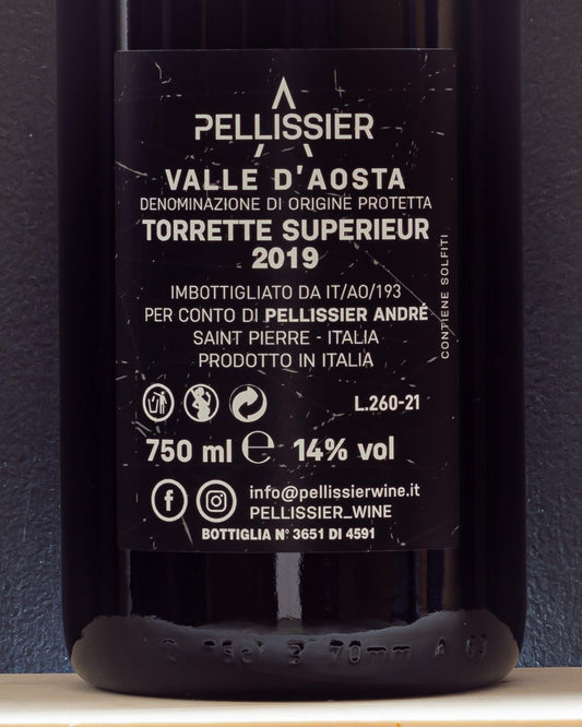 pellissier andre valle d'aosta torrette superiore petit rouge fumin syrah italia retro etichetta