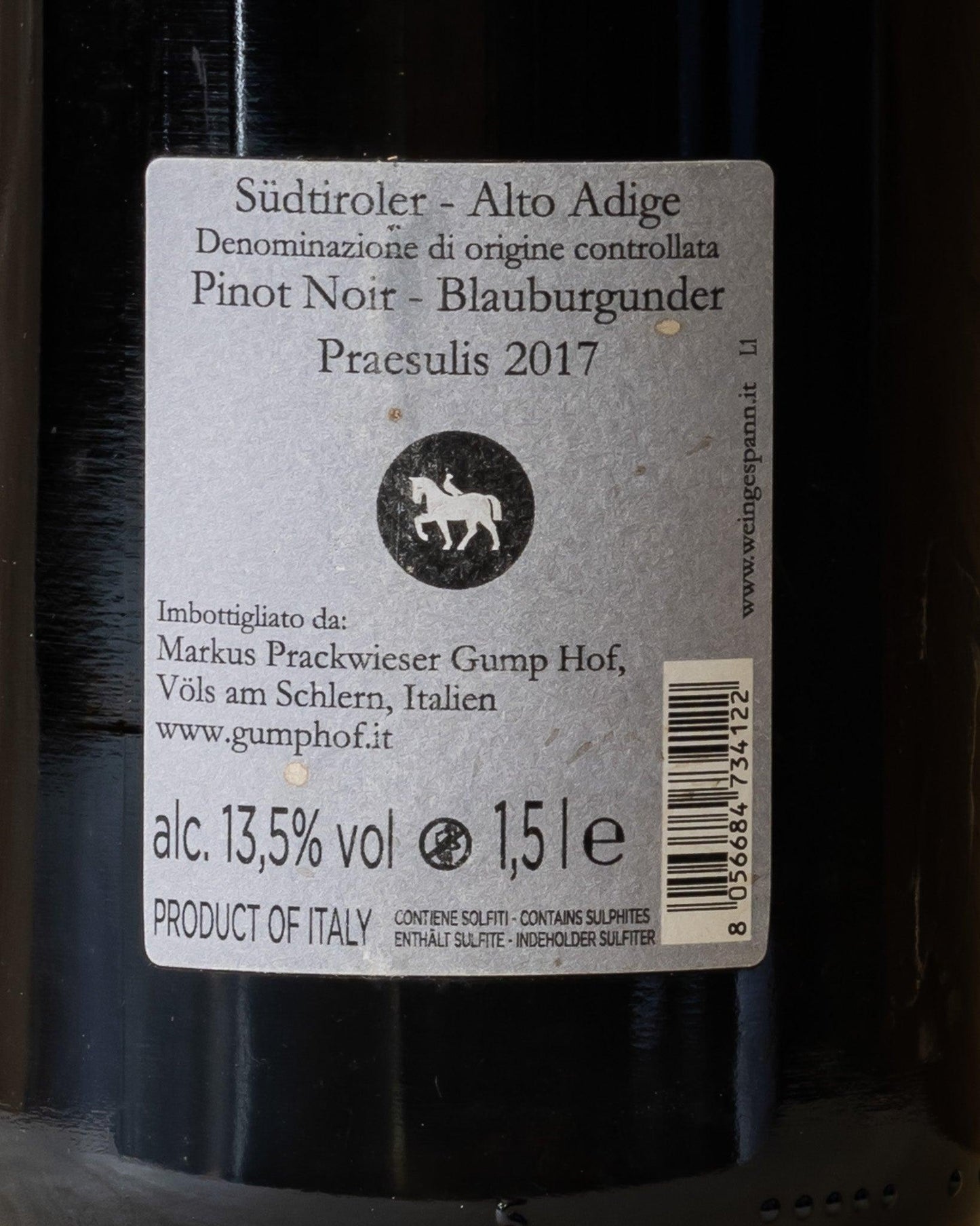 pinot nero blauburgunder sudtiroler alto adige markus prackwieser magnum retro etichetta