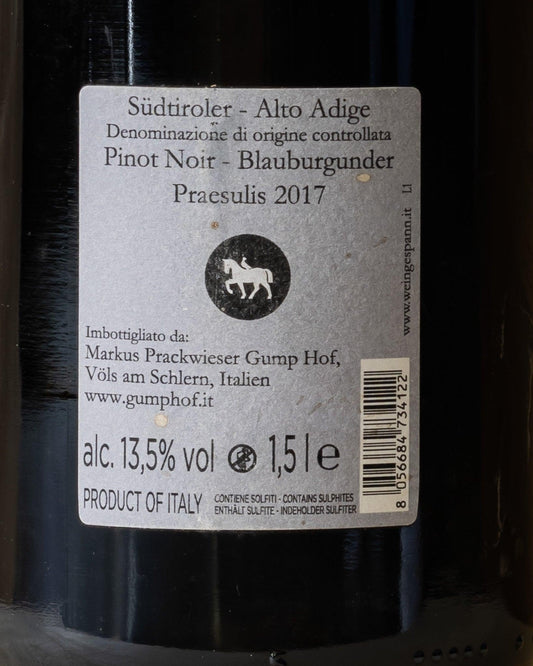 pinot nero blauburgunder sudtiroler alto adige markus prackwieser magnum retro etichetta