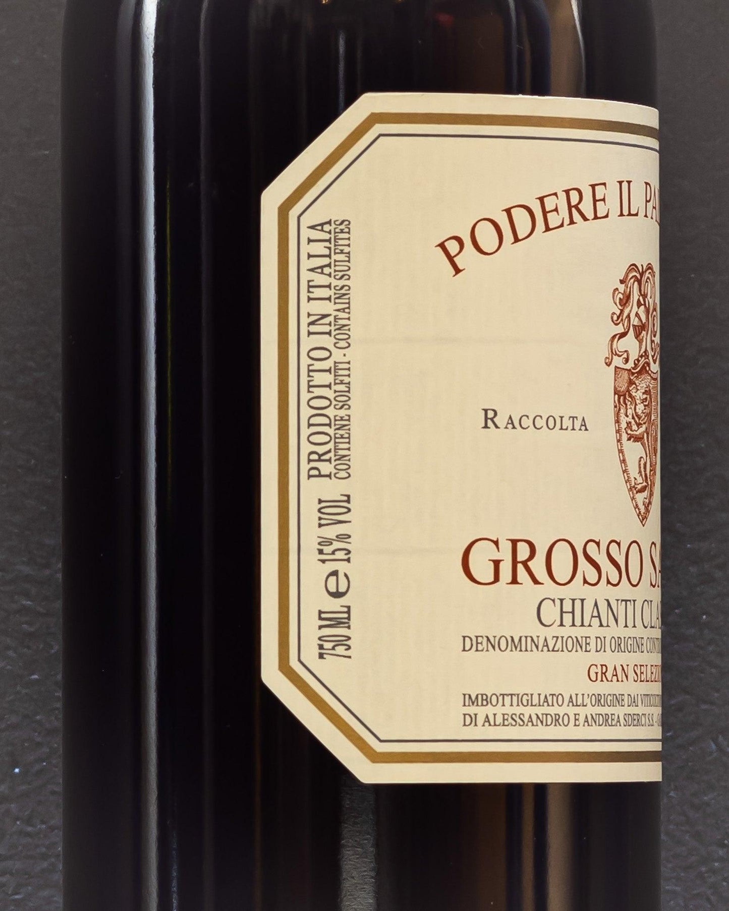 podere il palazzino grosso senese chianti classico gran selezione sangiovese italia toscana lato etichetta