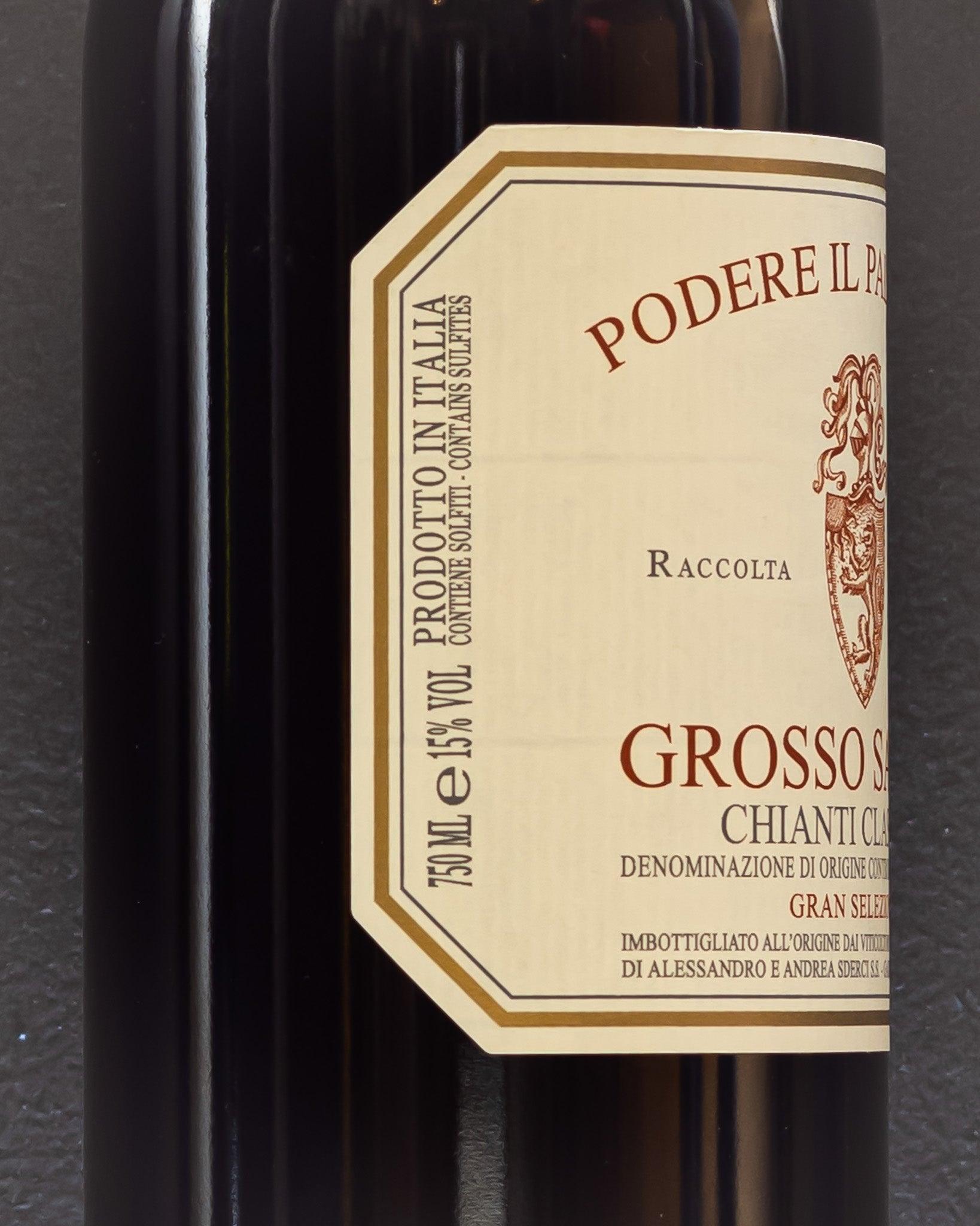 podere il palazzino grosso senese chianti classico gran selezione sangiovese italia toscana lato etichetta