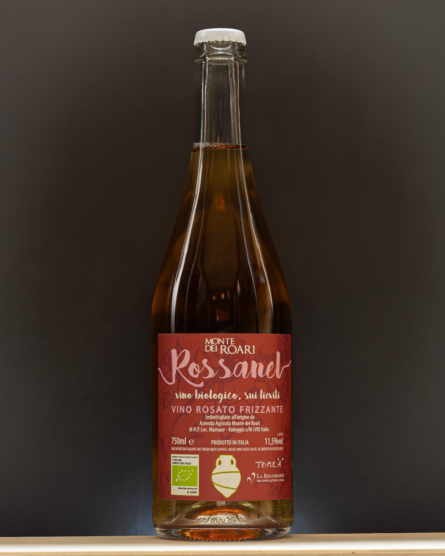 rossanel monte dei roari vino rosato frizzante sui lieviti rossignola veneto italia