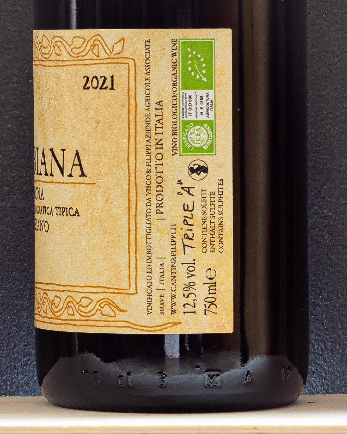 turbiana verona trebbiano veneto italia vino bianco retro etichetta