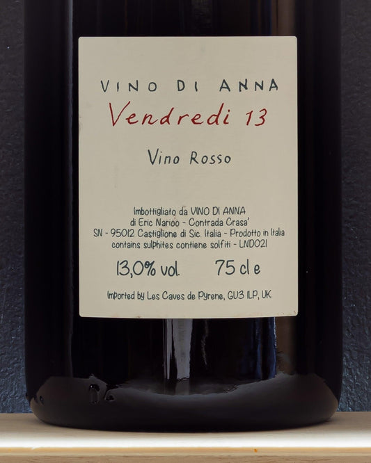 vino di anna vendredi 13 etna sicilia italia nerello mascalese alicante nerello cappuccio minnella catarratto grecanico retro etichetta