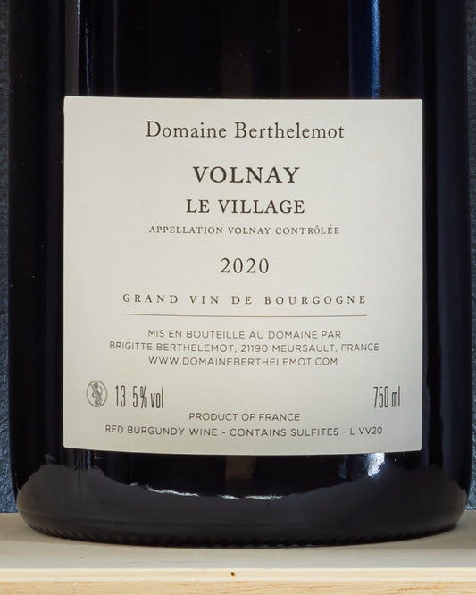 volnay le village pinot noir domaine berthelemot bourgogne retro etichetta