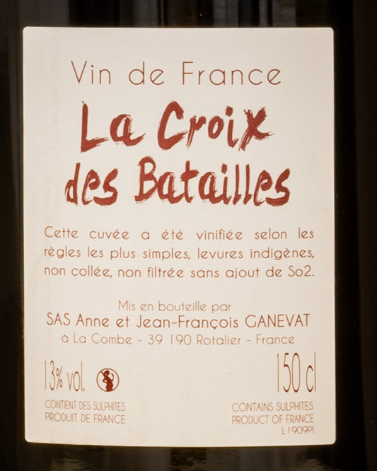 Anne Jean Francois Ganevat Gamay Chardonnay 2019 Croix des Batailles Vino Rosso Magnum Jura Francia Retro Etichetta