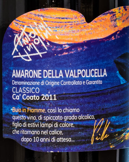 Antolini Amarone Valpolicella Ca Coato 2011 Corvina Corvinone Molinara Vino Rosso Veneto Italia Retro Etichetta 1