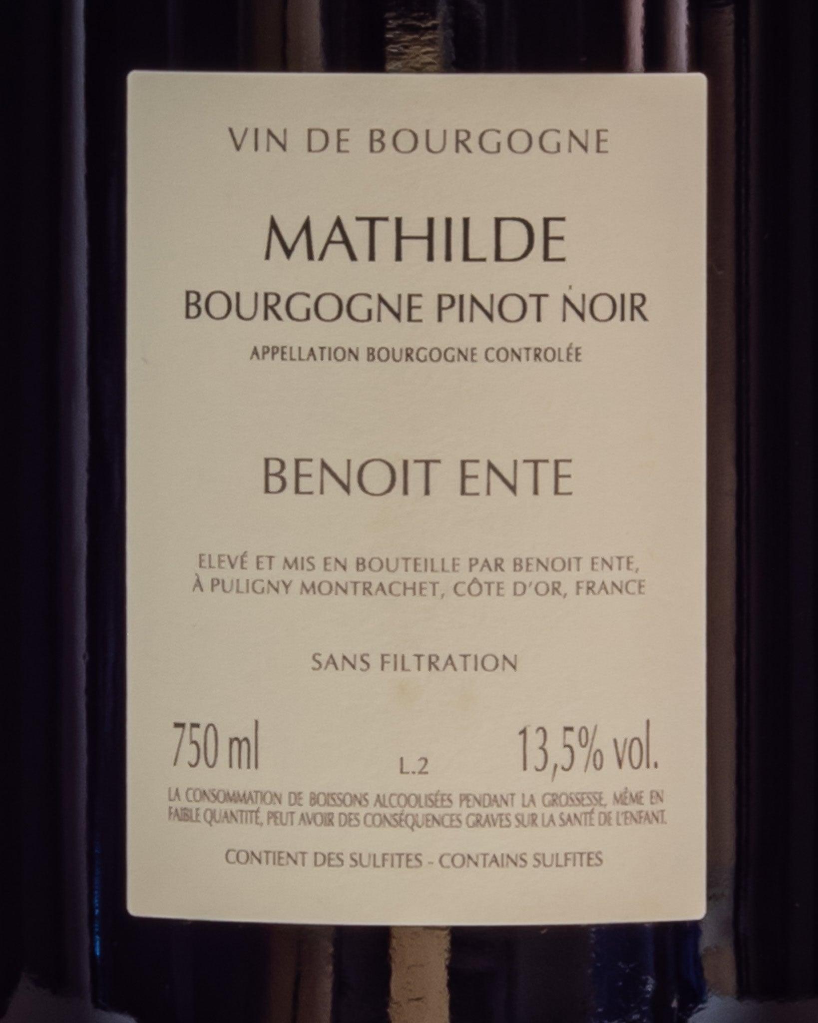 Benoit Ente Mathilde Bourgogne Pinot Noir Nero Borgogna Francia 2020 Vino Rosso Retro Etichetta