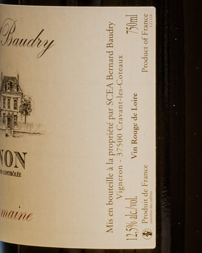 Bernard Baudry Chinon Domaine 2023 Cabernet Franc Loira Vino Rosso Francia Retro Etichetta 1