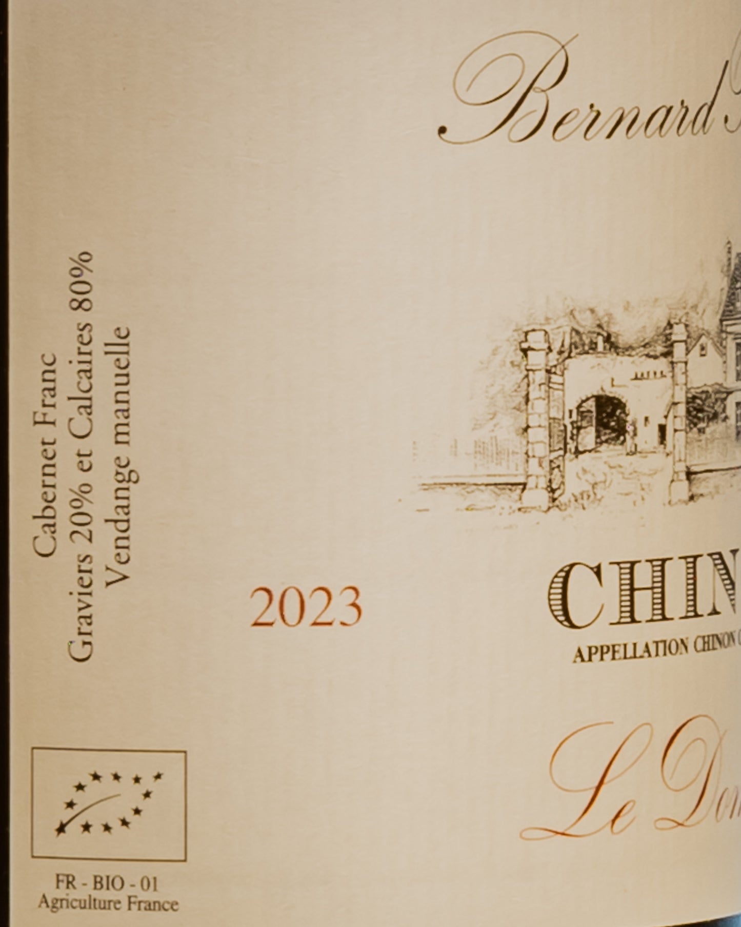 Bernard Baudry Chinon Domaine 2023 Cabernet Franc Loira Vino Rosso Francia Retro Etichetta 2