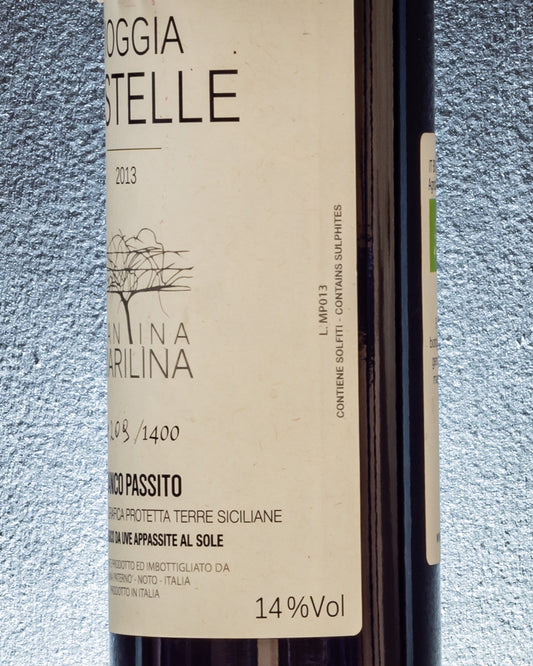 Cantina Marilina Pioggia Stelle 2013 Moscato Vino Passito Sicilia Italia Retro Etichetta