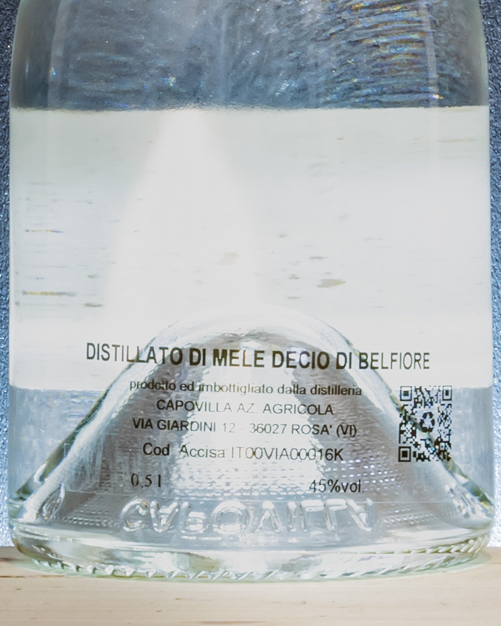 Capovilla Distillato Mele Decio 2018 Bagnomaria Grappa Veneto Italia Belfiore Retro Etichetta