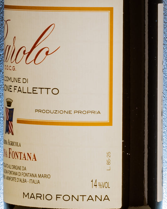 Cascina Fontana Barolo Comune Castiglione Falletto 2021 Nebbiolo Langhe Piemonte Vino Rosso Italia Retro Etichetta