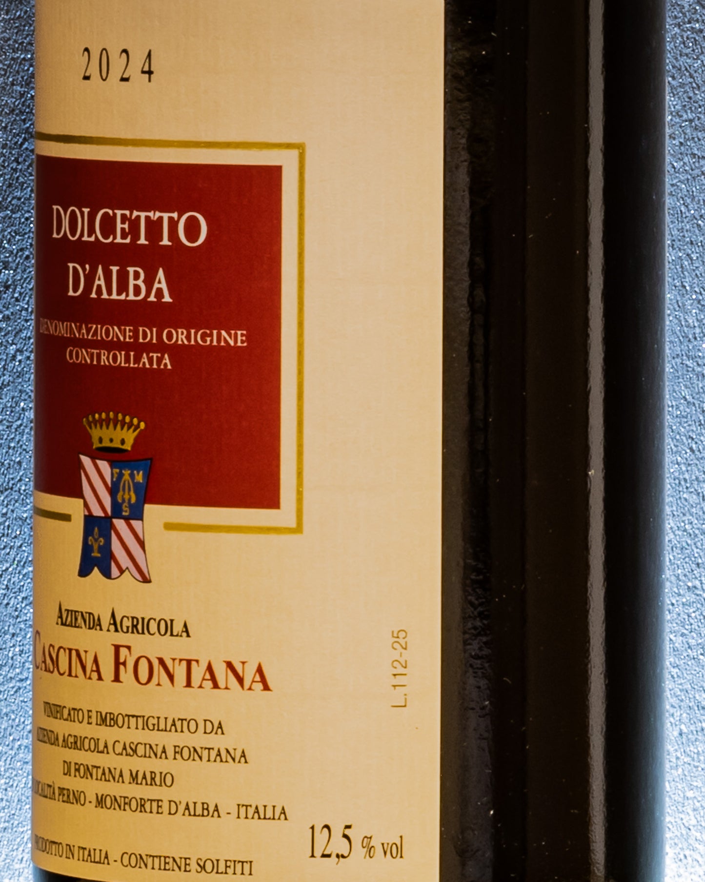 Cascina Fontana Dolcetto d'Alba 2024 Vino Rosso Langhe Piemonte Italia Retro Etichetta