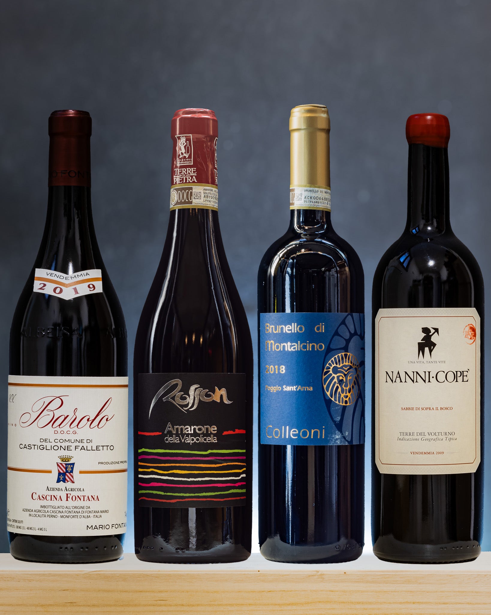 Cascina Fontana Marino Colleoni Podere Santa Maria Terre Pietra Rosson Amarone Valpolicella Sabbie Sopra Bosco Nanni Cope Special Box Rarita Brunello Montalcino Barolo Castiglione Falletto Nebbiolo Sangiovese Corvina Piedirosso Aglianico