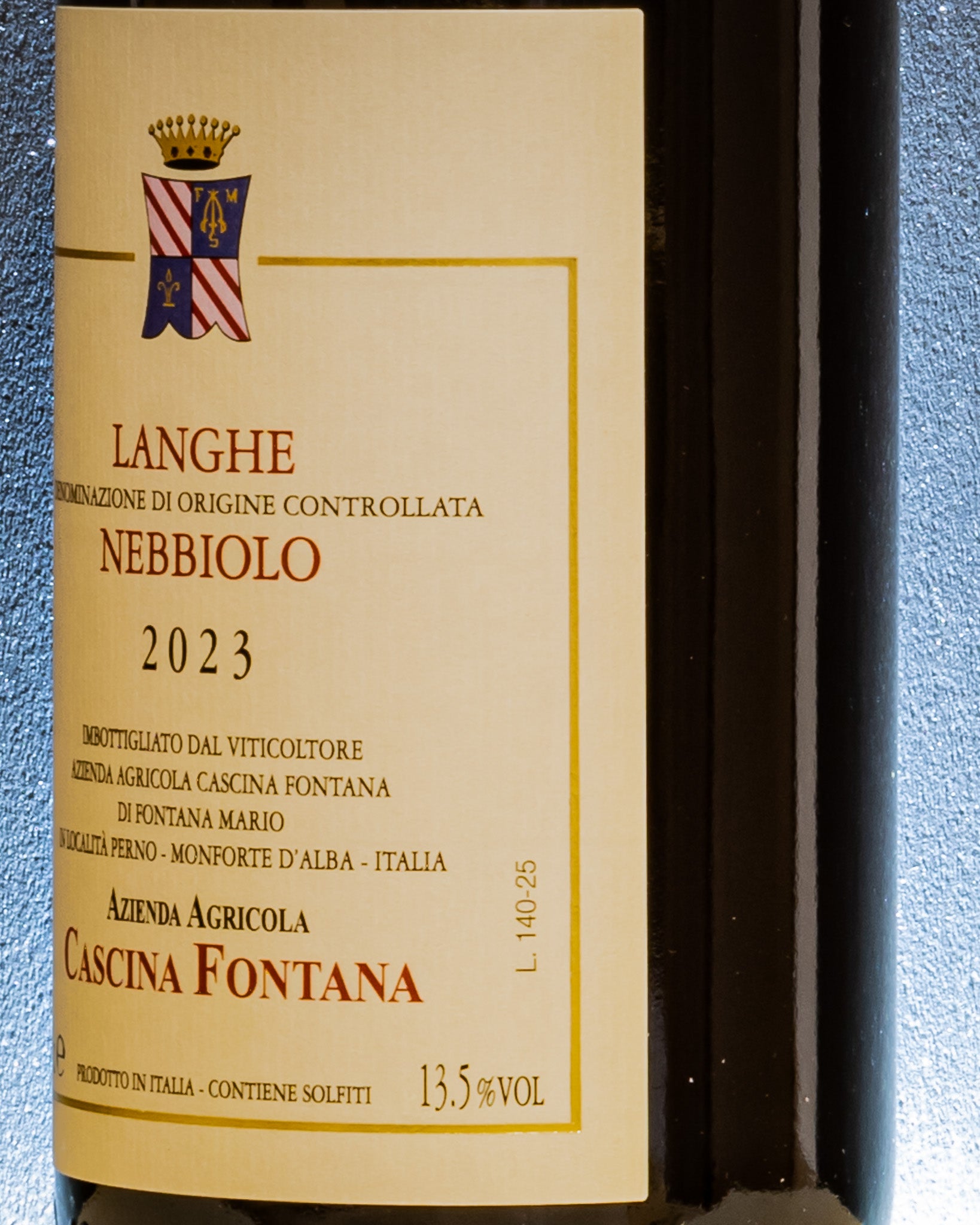 Cascina Fontana Nebbiolo Langhe 2023 Vino Rosso Piemonte Retro Etichetta