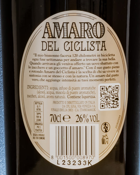 Casoni Liquori Amaro del Ciclista Erbe Emilia Romagna Italia Retro Etichetta
