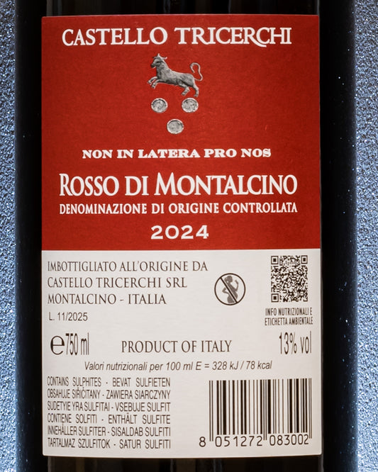 Castello Tricerchi Rosso Di Montalcino Sangiovese Toscana Vino Rosso Italia Retro Etichetta