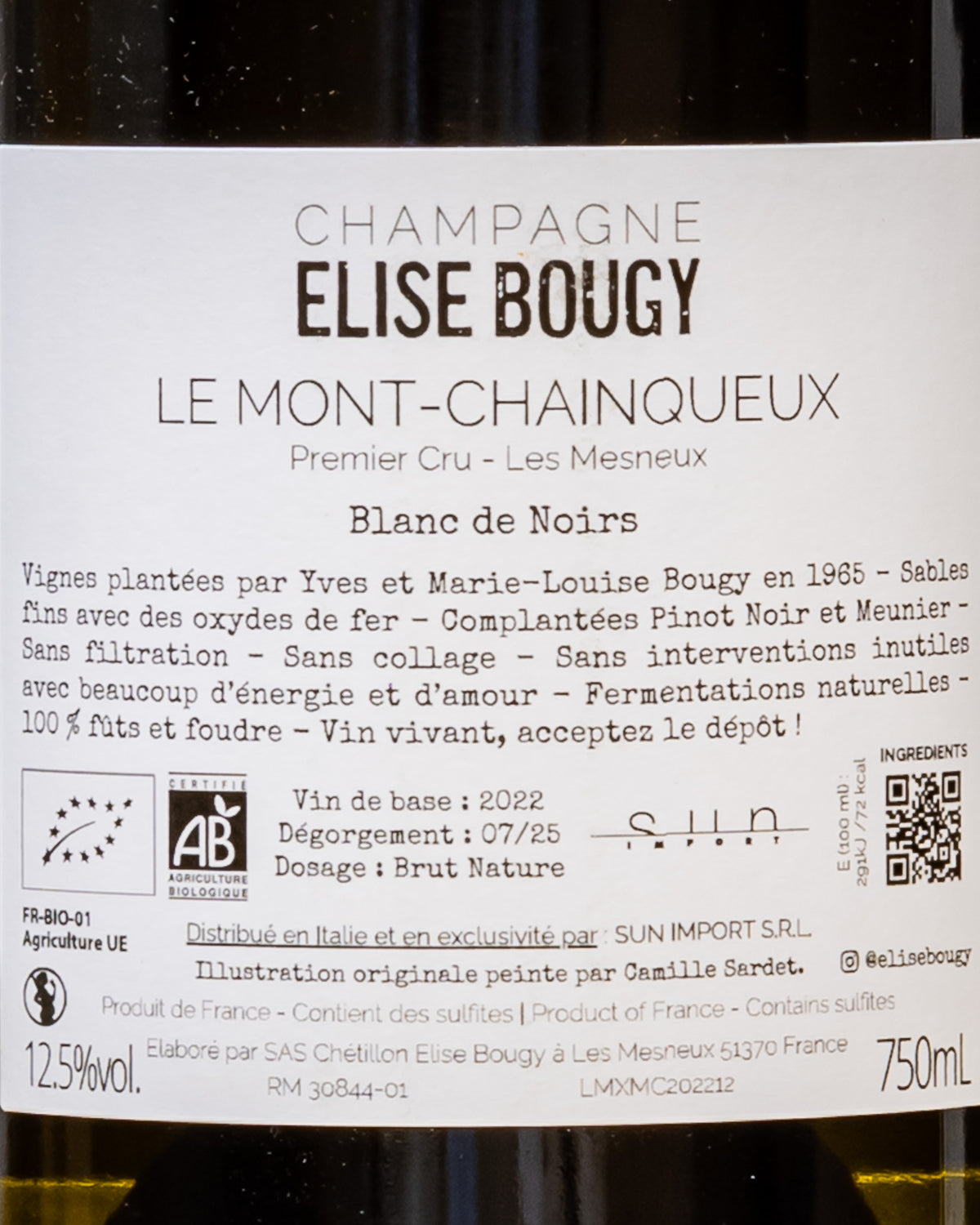 Champagne Brut Nature 1er Cru 2022 | Le Mont Chainqueux