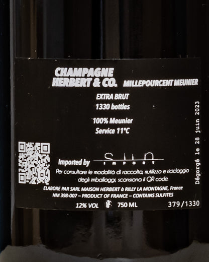 Champagne Herbert Meunier Blanc de Noirs Extra Brut Retro Etichetta