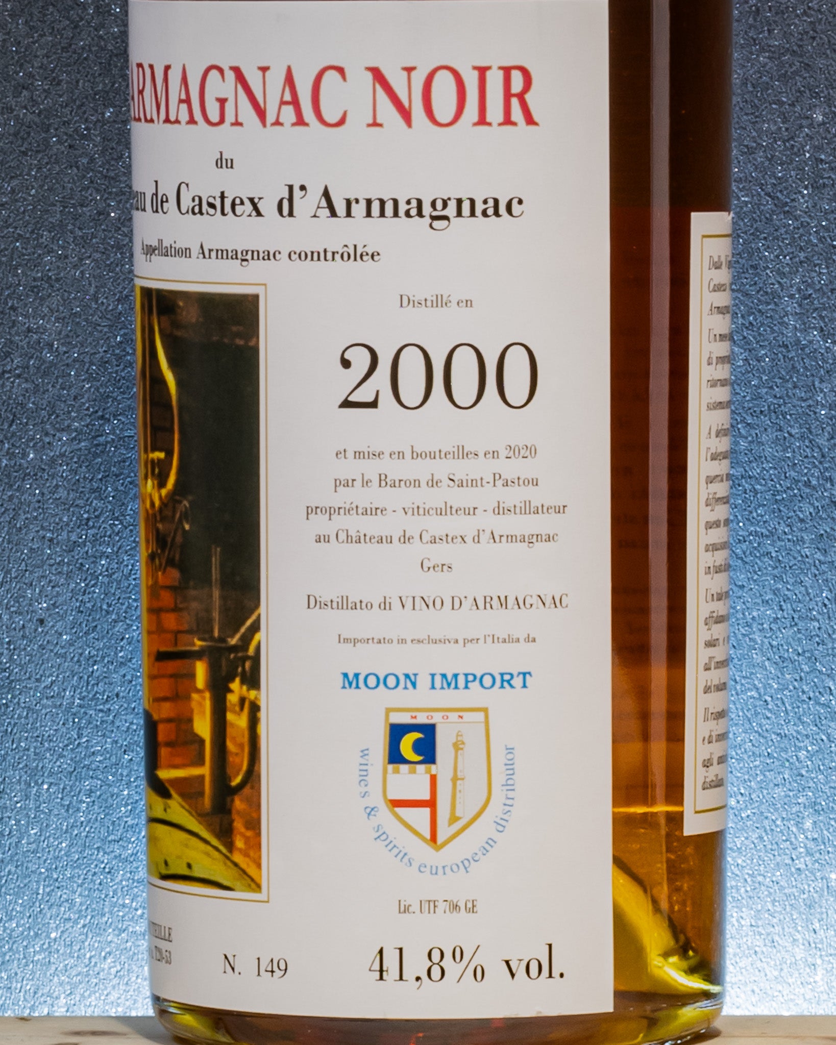 Chateau Castex Bas Armagnac Noir 2000 Distillato Francia  Retro Etichetta