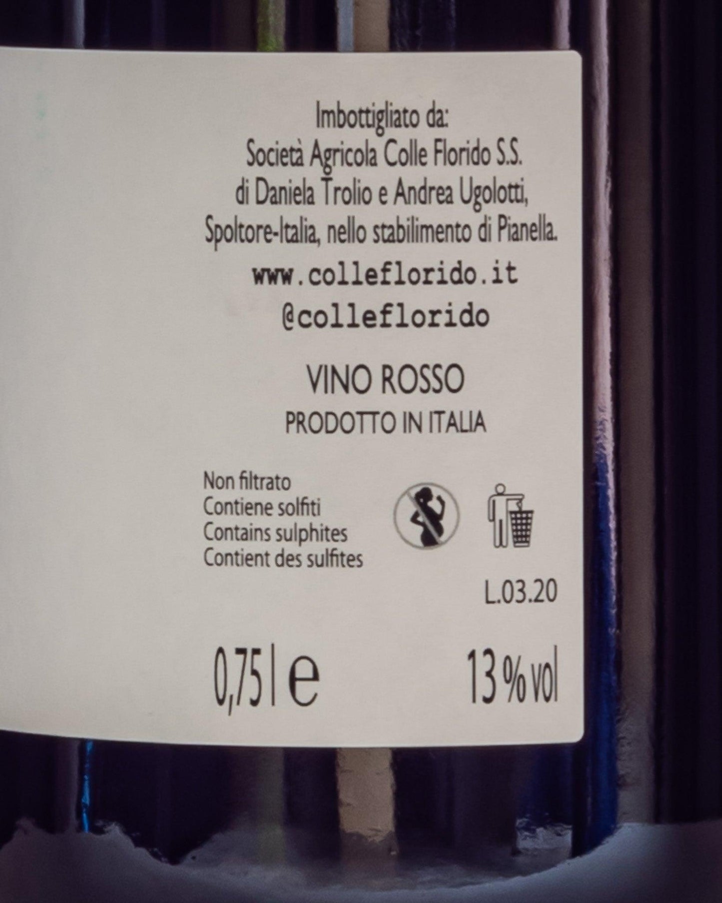 Colle Florido Salvo Montepulciano Abruzzo Italia Vino Rosso Retro Etichetta