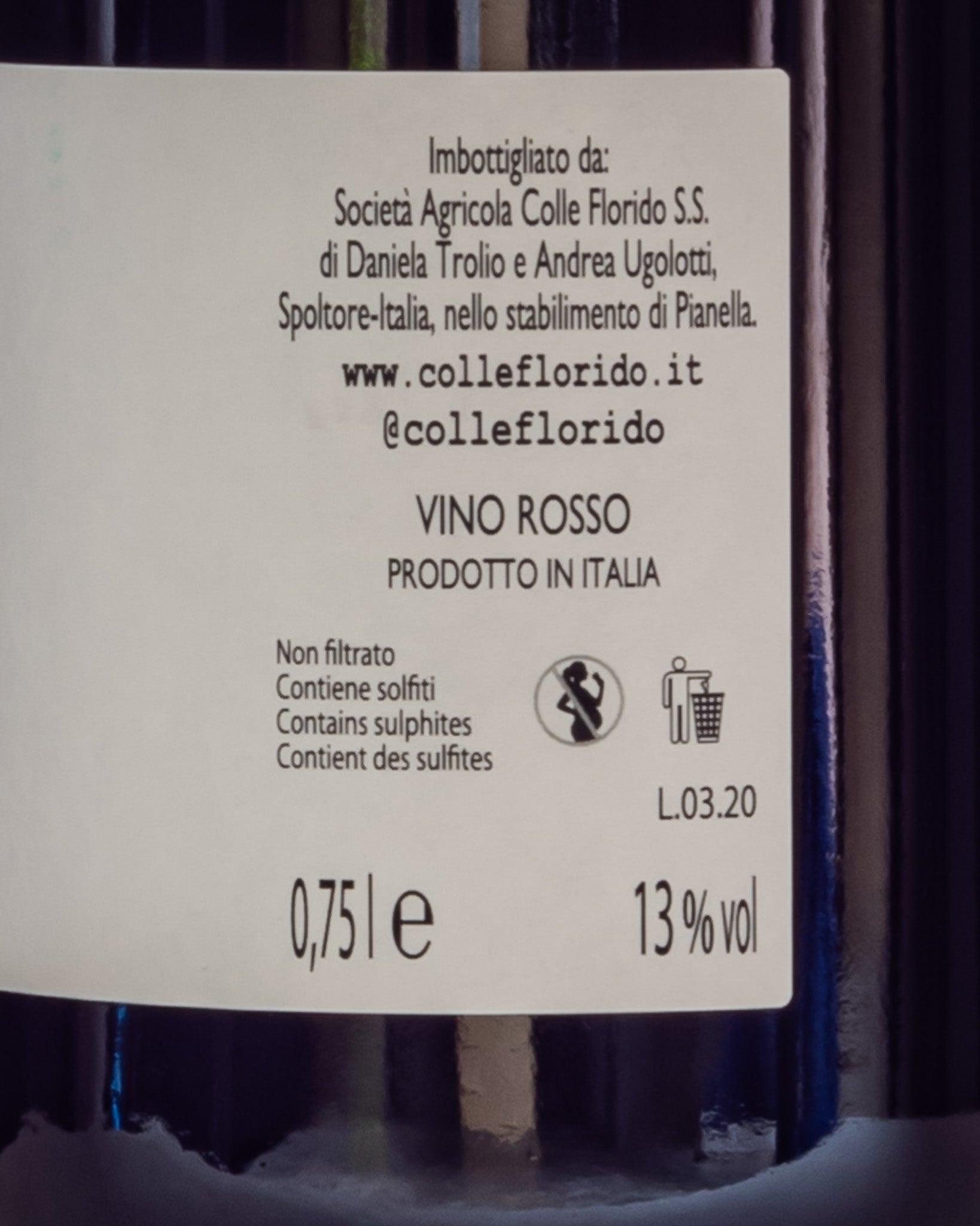 Colle Florido Salvo Montepulciano Abruzzo Italia Vino Rosso Retro Etichetta