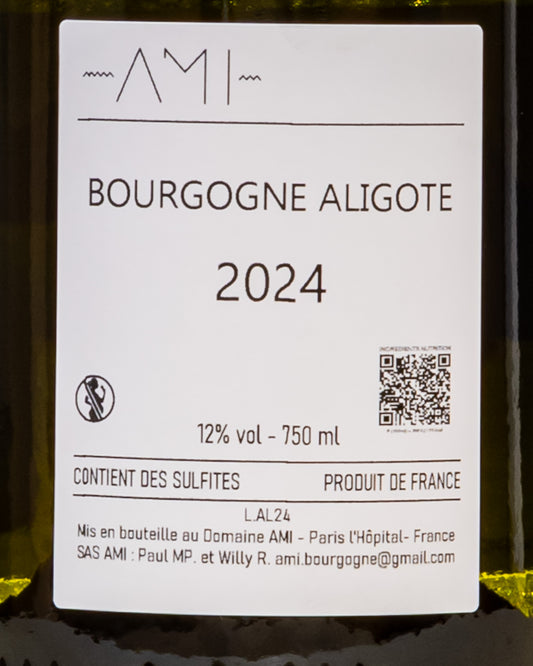 Domaine Ami Borgogna Aligote 2024 Vino Bianco Francia Retro Etichetta