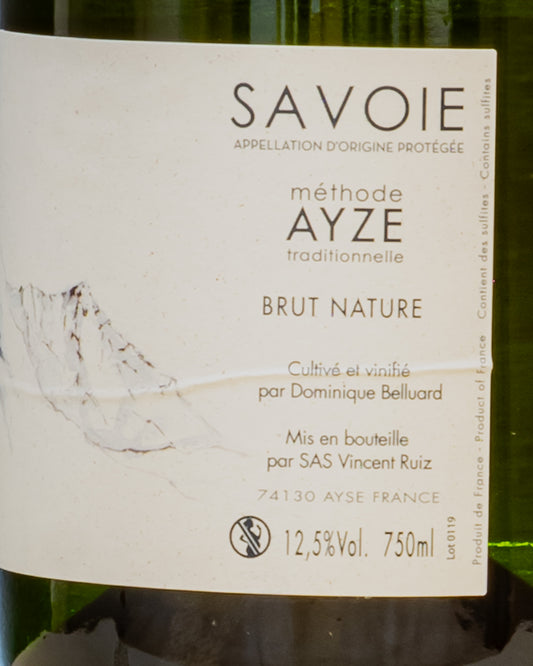 Domaine Belluard Gringet Ayze Metodo Classico Brut Nature 2019 Savoia Vino Francia Vincent Ruiz Retro Etichetta