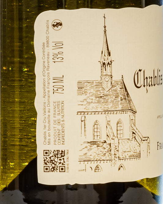 Domaine Francois Raveneau 2023 Chardonnay Chablis 1er Premier Cru Vaillons Borgogna Vino Bianco Francia Retro Etichetta