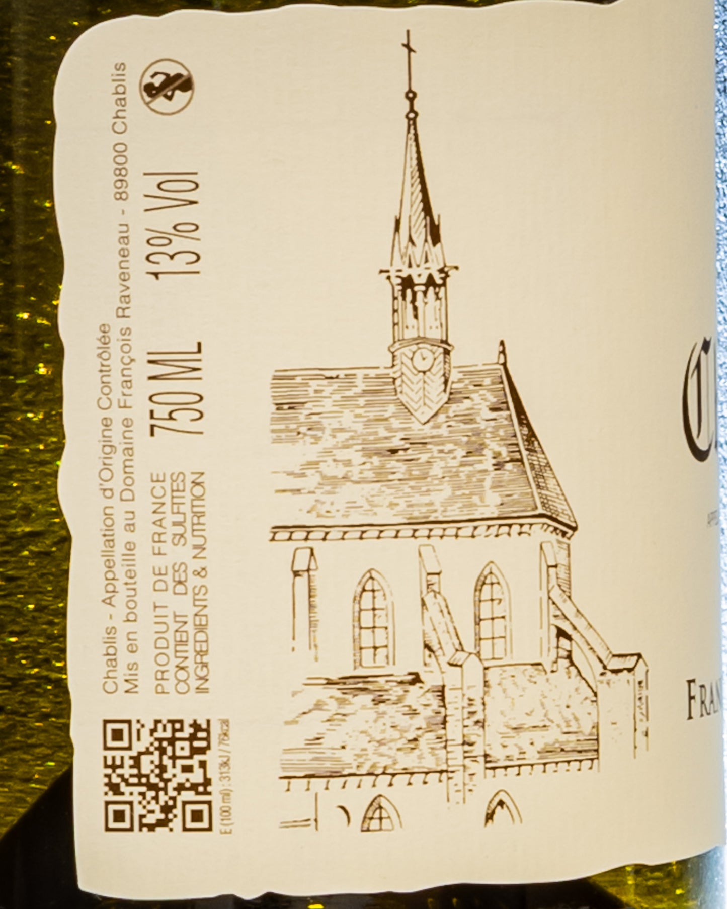 Domaine Francois Raveneau 2023 Chardonnay Chablis Borgogna Vino Bianco Francia Retro Etichetta