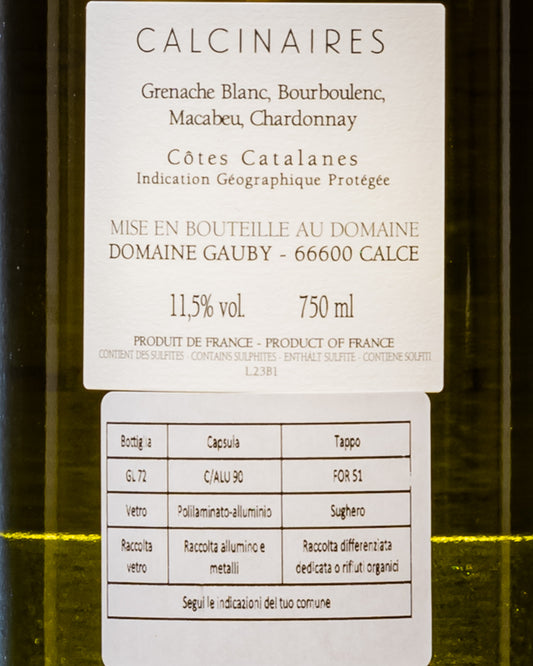 Domaine Gauby Cotes Catalanes Blanc 2023 Roussillon Vino Bianco Francia Grenache Bourboulenc Vermentino Macabeu Chardonnay Retro Etichetta