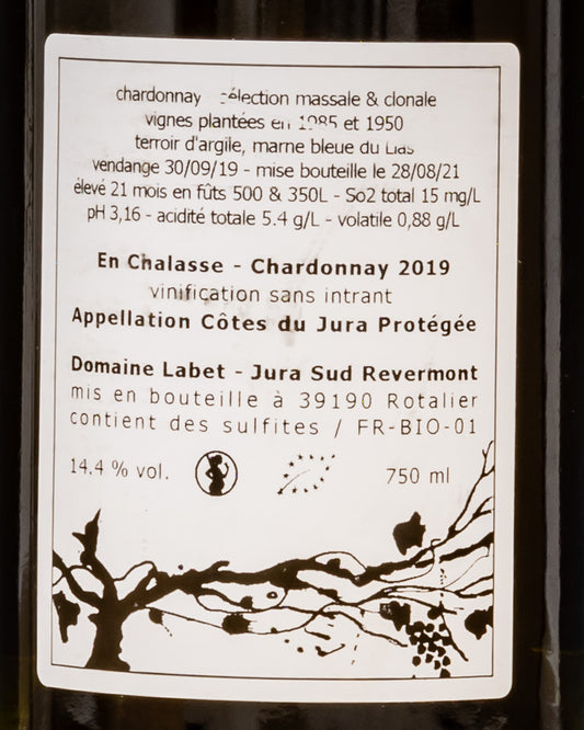 Domaine Labet Chardonnay 2019 Chalasse Jura Vino Bianco Francia Retro Etichetta