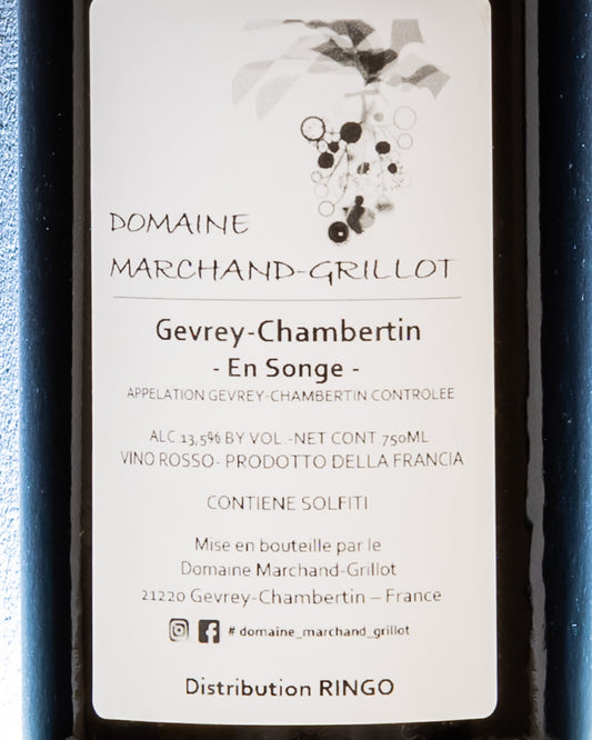 Domaine Marchand Grillot Gevrey Chambertin En Songe 2019 Pinot Noir Nero Vino Rosso Borgogna Francia Retro Etichetta
