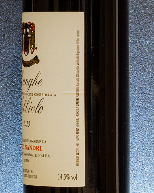 Elio Sandri Langhe Nebbiolo 2023 Piemonte Italia Vino Rosso Retro Etichetta