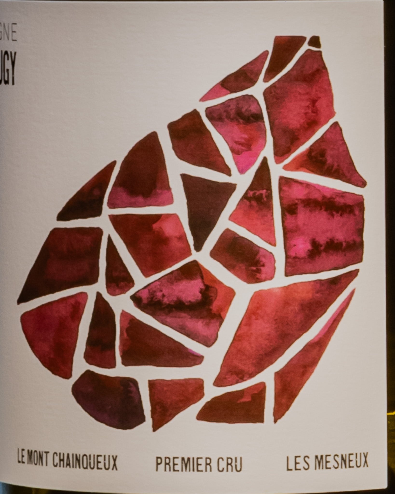 Elise Bougy Champagne Brut Nature Premier Cru Le Mont Chainqueux Les Mesneux Pinot Noir Nero Meunier Montagne Reims Vino Francia Dettaglio Etichetta