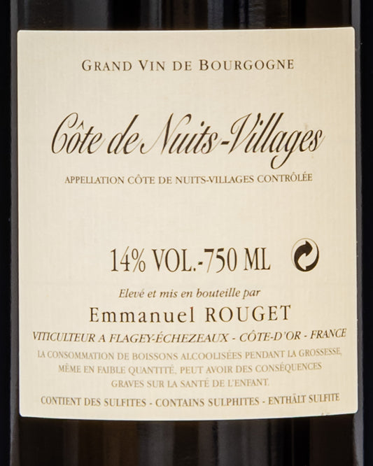 Emmanuel Rouget Cote Nuits Villages 2019 Pinot Noir Nero Vino Rosso Borgogna Francia Retro Etichetta