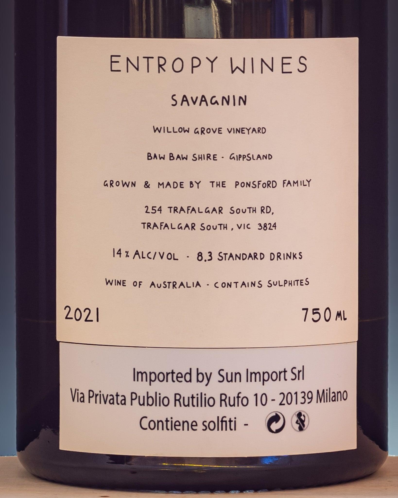 Entropy Wines Savagnin 2021 vino bianco Australia Gippsland retro etichetta