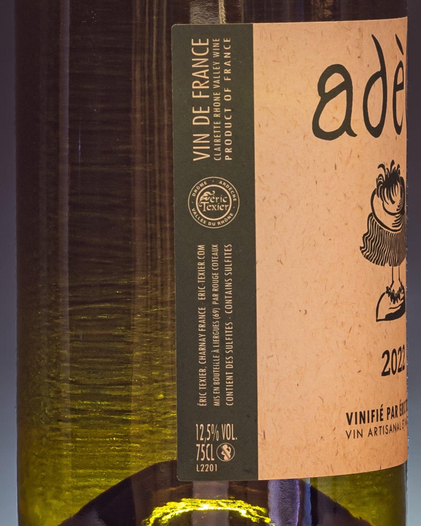 Erica Texier Adele Clairette Marsanne Bianco Rodano Francia 2022 retro etichetta