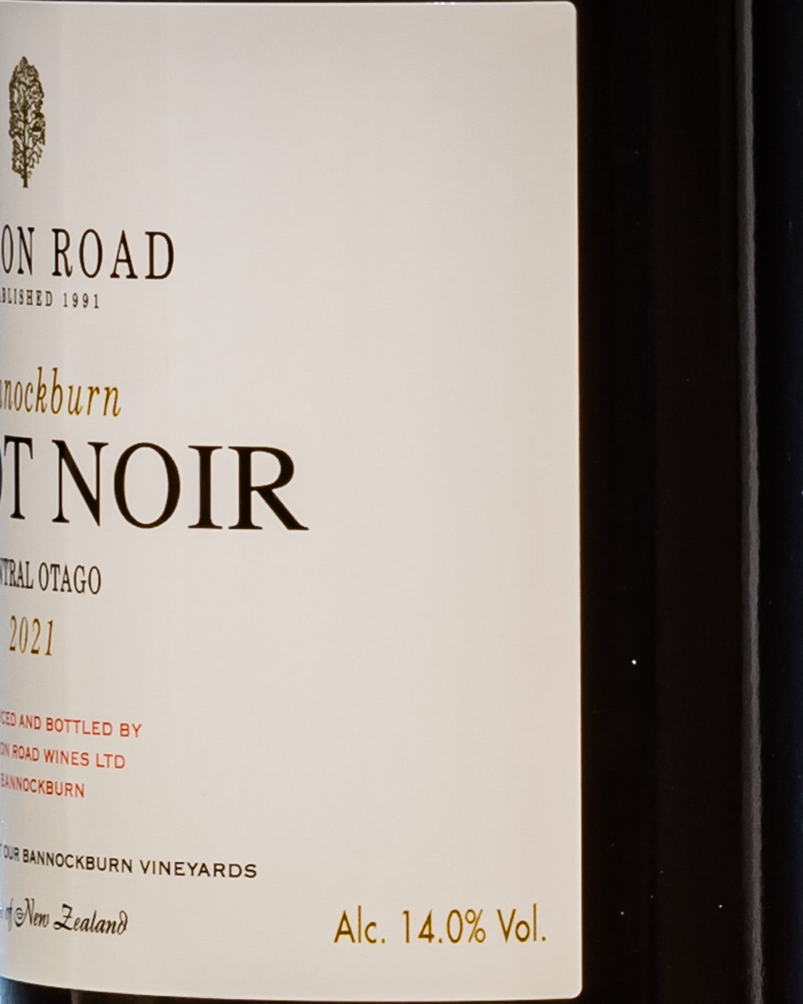 Felton Road Pinot Noir Vino Rosso Central Otago Nuova Zelanda Nuovo Mondo 2021 Bannockburn Retro Etichetta