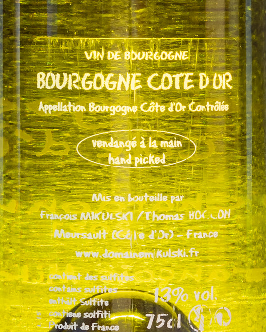 Francois Mikulski Bourgogne Chardonnay Vino Bianco Borgogna Francia Retro Etichetta